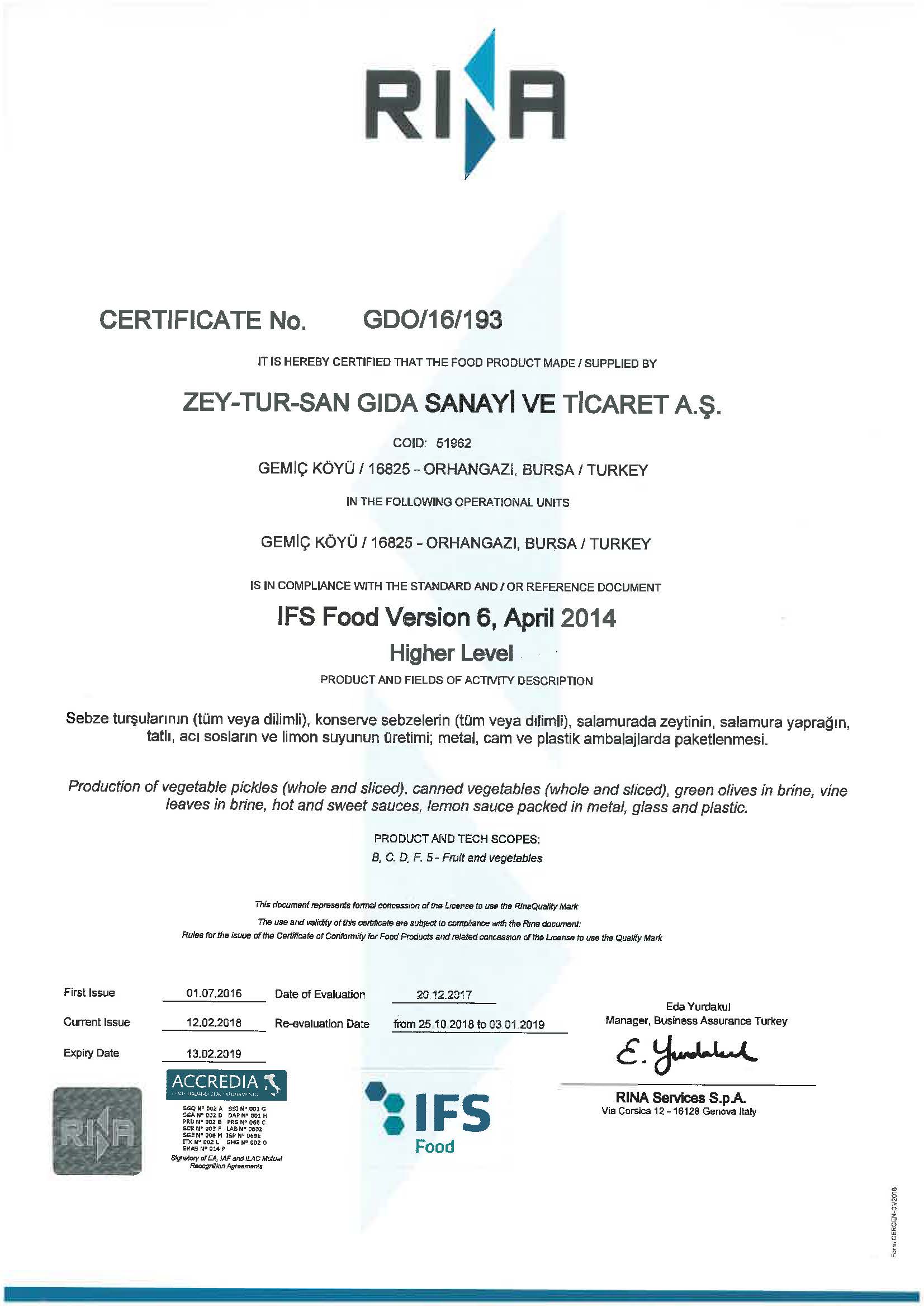 Zeytursan_IFS-Certificate